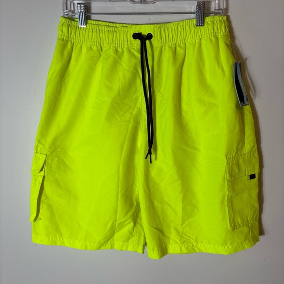 NWT Tesla Neon Yellow Swim Trunks Men’s Size Medium - Picture 1 of 8